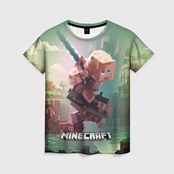 Футболка женская Персонаж Minecraft ниндзя в прыжке, цвет: 3D-принт