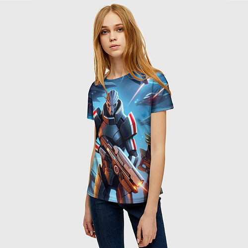 Женская футболка Mass Effect - ai art / 3D-принт – фото 3