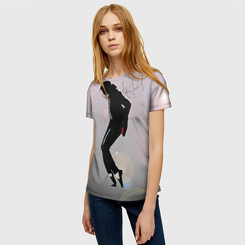 Женская футболка Майкл Джексон под прожекторами - с автографом / 3D-принт – фото 3