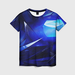 Футболка женская Black and blue abstract background sport style, цвет: 3D-принт