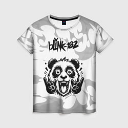 Футболка женская Blink 182 рок панда на светлом фоне, цвет: 3D-принт