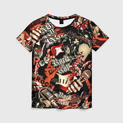 Женская футболка Рок патерн