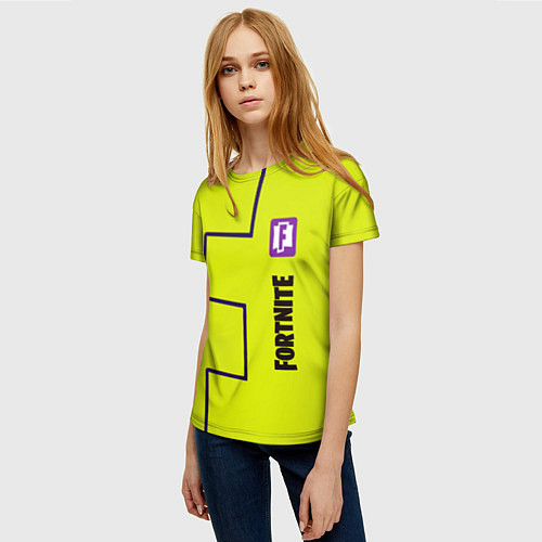 Женская футболка Fortnite logo yellow game / 3D-принт – фото 3