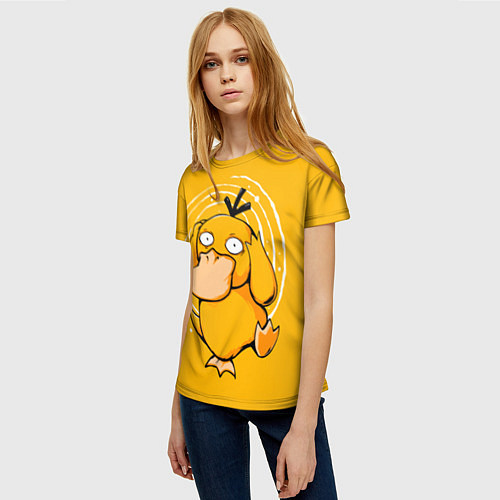 Женская футболка Псидак желтая утка покемон / 3D-принт – фото 3