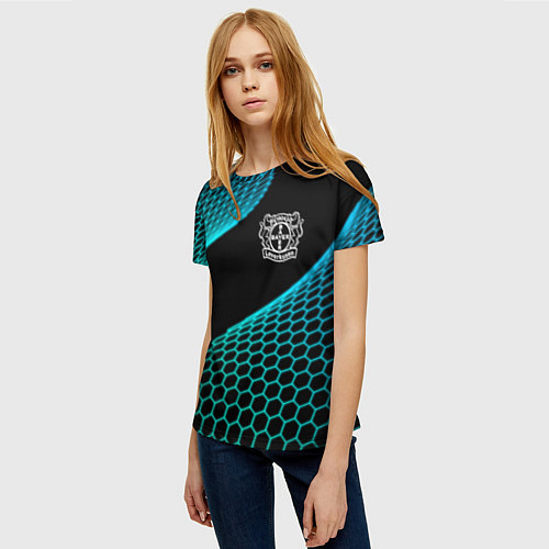 Женская футболка Bayer 04 football net / 3D-принт – фото 3