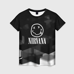 Футболка женская Nirvana текстура рок, цвет: 3D-принт