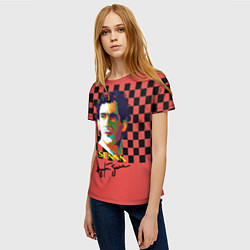 Футболка женская Айртон Сенна гонщик, цвет: 3D-принт — фото 2