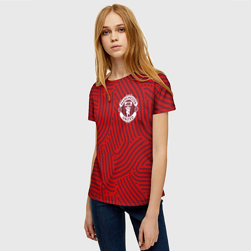 Женская футболка Manchester United отпечатки / 3D-принт – фото 3