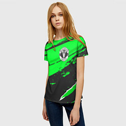 Футболка женская Manchester United sport green, цвет: 3D-принт — фото 2