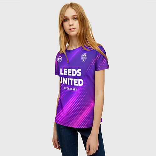 Женская футболка Leeds United legendary sport grunge / 3D-принт – фото 3
