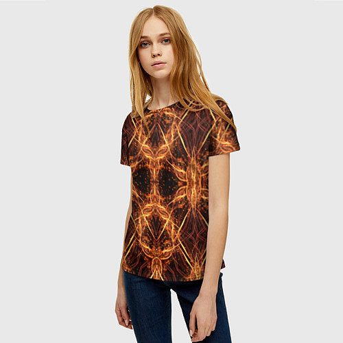 Женская футболка Светящийся абстрактный пришелец / 3D-принт – фото 3
