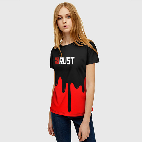 Женская футболка RUST краски разводы пустошь / 3D-принт – фото 3