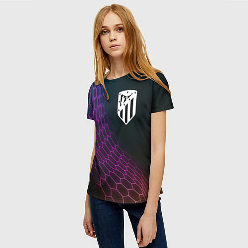 Женская футболка Atletico Madrid футбольная сетка / 3D-принт – фото 3