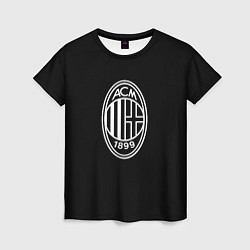 Футболка женская Milan fc белое лого, цвет: 3D-принт