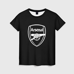 Футболка женская Arsenal fc белое лого, цвет: 3D-принт