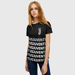 Футболка женская Juventus pattern fc club steel, цвет: 3D-принт — фото 2