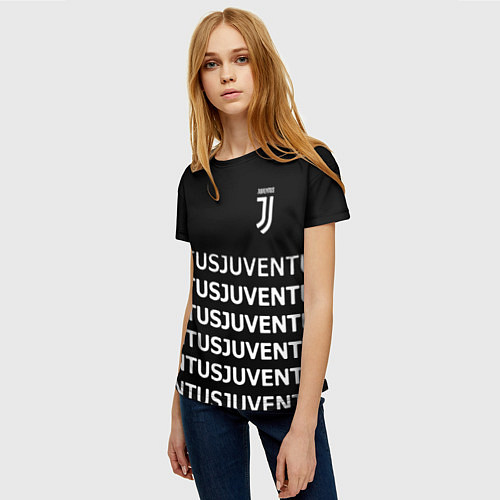 Женская футболка Juventus pattern fc club steel / 3D-принт – фото 3