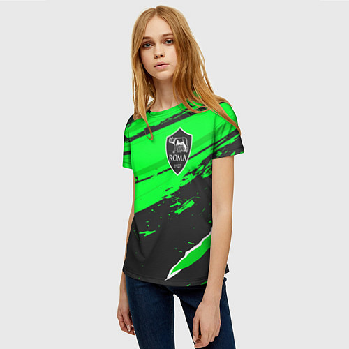 Женская футболка Roma sport green / 3D-принт – фото 3