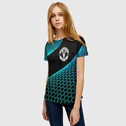 Футболка женская Manchester United football net, цвет: 3D-принт — фото 2