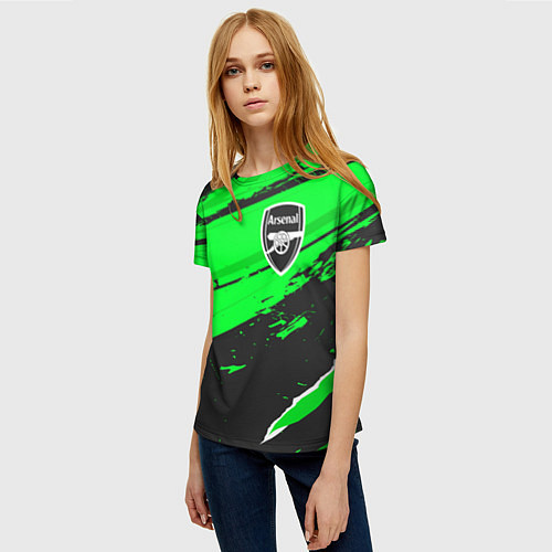 Женская футболка Arsenal sport green / 3D-принт – фото 3