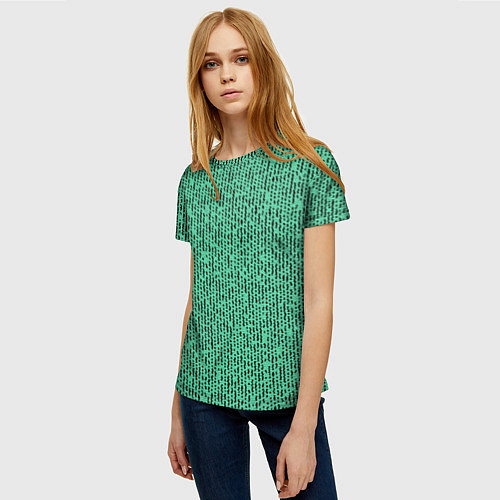 Женская футболка Мозаика нефритовый зелёный / 3D-принт – фото 3