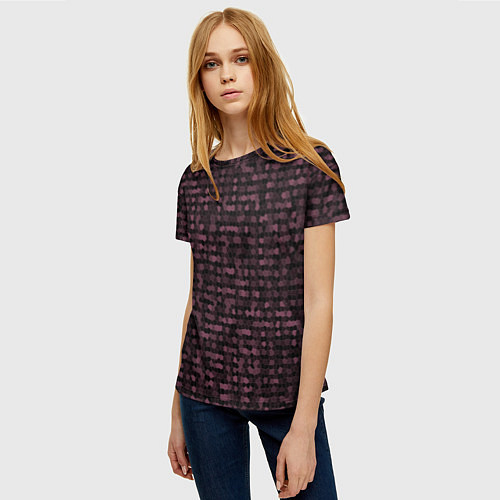 Женская футболка Мозаика тёмно-красный / 3D-принт – фото 3