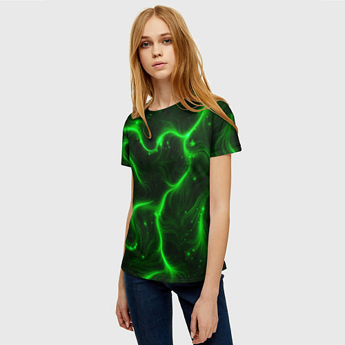 Женская футболка Светящиеся волосяной узор / 3D-принт – фото 3
