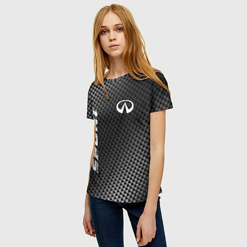 Женская футболка Infiniti sport carbon / 3D-принт – фото 3