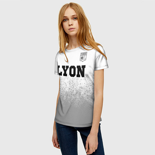 Женская футболка Lyon sport на светлом фоне посередине / 3D-принт – фото 3