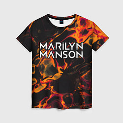 Футболка женская Marilyn Manson red lava, цвет: 3D-принт