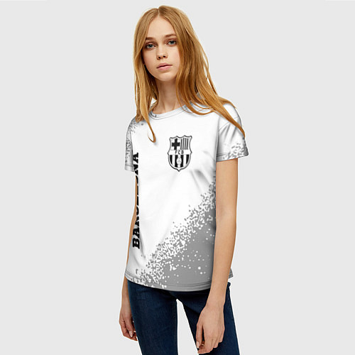Женская футболка Barcelona sport на светлом фоне вертикально / 3D-принт – фото 3