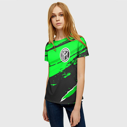 Женская футболка Inter sport green / 3D-принт – фото 3