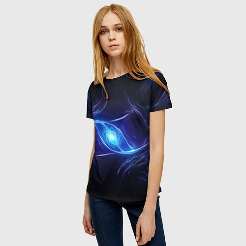 Женская футболка Синие магическое свечение в виде шара / 3D-принт – фото 3