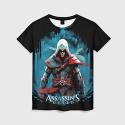 Футболка женская Assassins creed холодный фон, цвет: 3D-принт