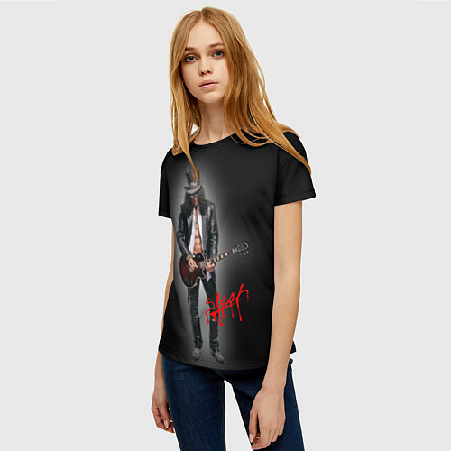 Женская футболка Слэш музыкант группы Guns N Roses / 3D-принт – фото 3
