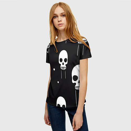 Женская футболка Слёзы черепов / 3D-принт – фото 3