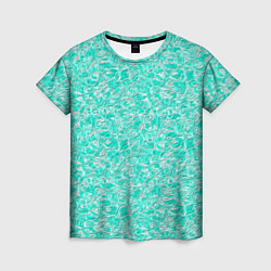 Женская футболка Абстрактный бирюзово-белый фон