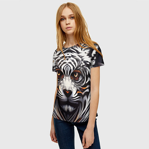 Женская футболка Абстракция: тигр / 3D-принт – фото 3