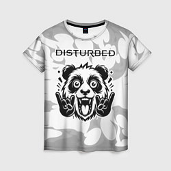 Футболка женская Disturbed рок панда на светлом фоне, цвет: 3D-принт