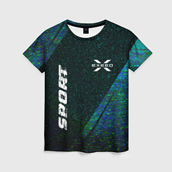 Футболка женская Exeed sport glitch blue, цвет: 3D-принт