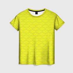 Футболка женская Паттерн овалов на желтом, цвет: 3D-принт