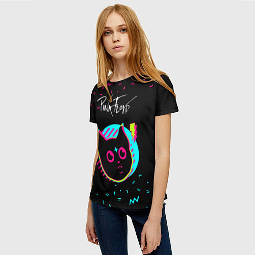 Женская футболка Pink Floyd - rock star cat / 3D-принт – фото 3