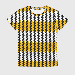 Женская футболка Вертикальные жёлто-белые полосы