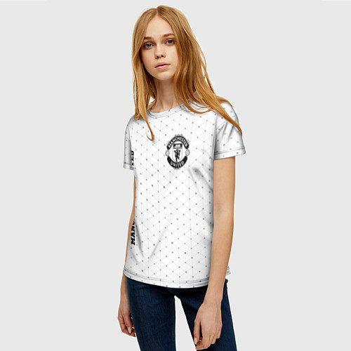 Женская футболка Manchester United sport на светлом фоне вертикальн / 3D-принт – фото 3