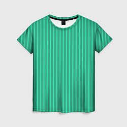 Футболка женская Зелёный Крайола полосатый, цвет: 3D-принт