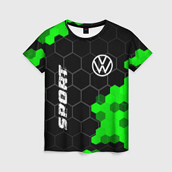Футболка женская Volkswagen green sport hexagon, цвет: 3D-принт
