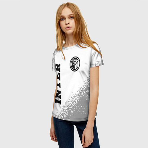 Женская футболка Inter sport на светлом фоне вертикально / 3D-принт – фото 3