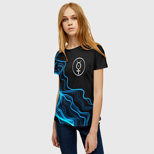 Женская футболка Marilyn Manson sound wave / 3D-принт – фото 3