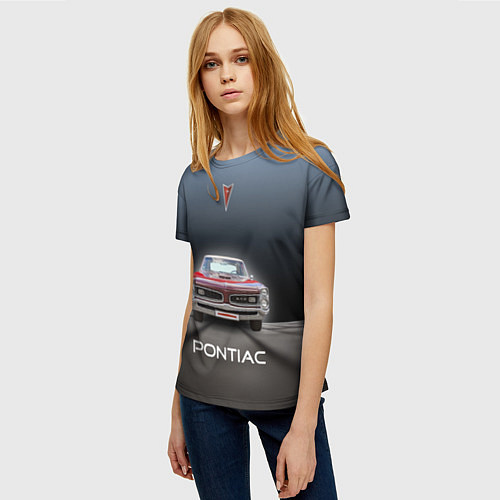 Женская футболка Американский масл-кар Pontiac GTO / 3D-принт – фото 3