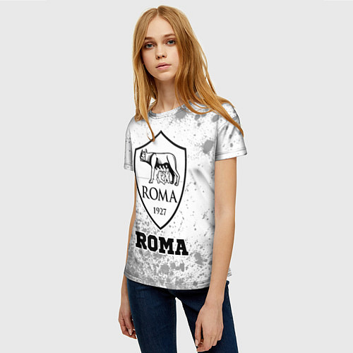 Женская футболка Roma sport на светлом фоне / 3D-принт – фото 3